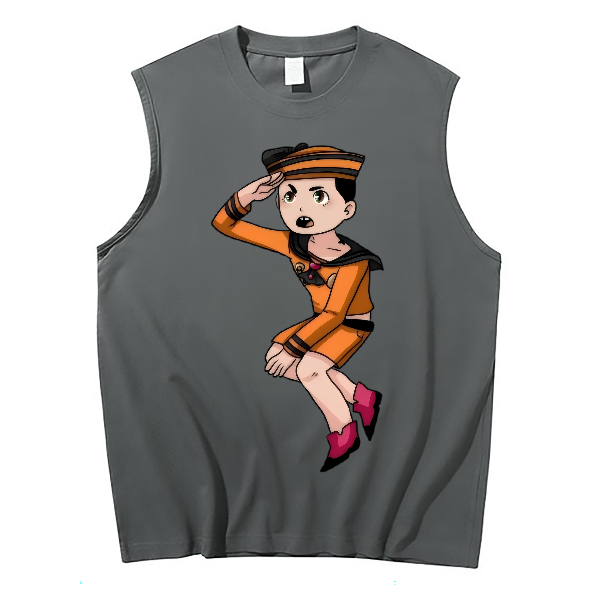 （画像用） ジョジョの奇妙な冒険 東方定助 JoJo's Bizarre Adventure Higashikata Josuke コットン100％タンクトップ（フロントプリント）